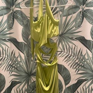 Sexy green cut out dress